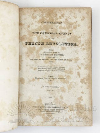Considerations on the Principal Events of the French Revolution, Vols I-II